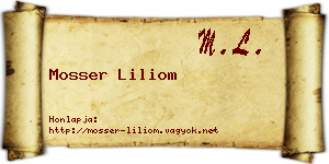Mosser Liliom névjegykártya